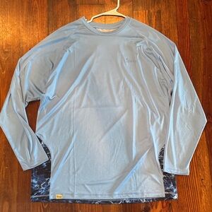 Dri Fit Mossy oak Ocean Blue Long Sleeve performance fishing Shirt
